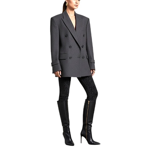 Simons Icone black stretchy velour spotted animal print cropped leggings S - Picture 2 of 11